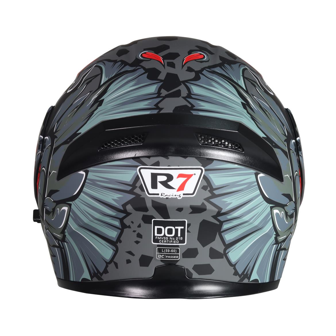 Casco Abatible R7 Racing Unscarred Piranha Doble Mica DOT