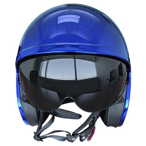 Casco Abierto LS2 Spitfire Solid Azul / Cromo OF599