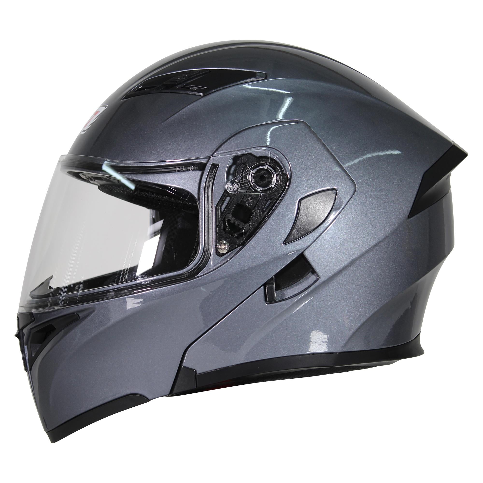 Casco Abatible R7 Racing Unscarred Solid Doble Mica DOT Gris