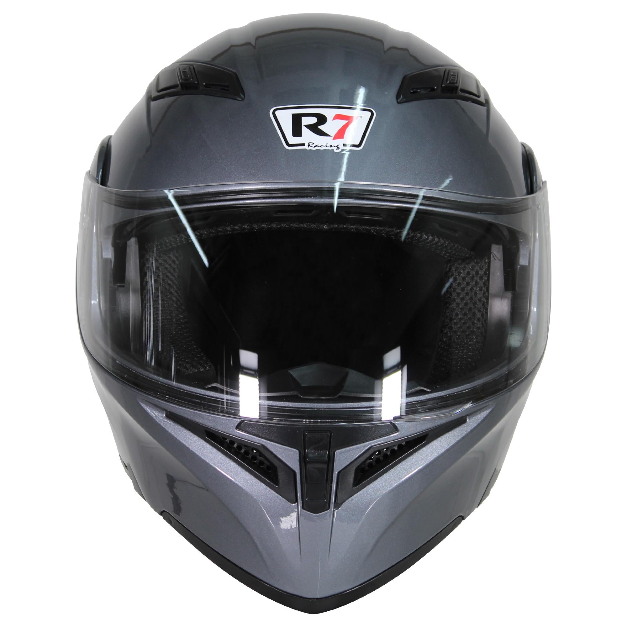 Casco Abatible R7 Racing Unscarred Solid Doble Mica DOT Gris