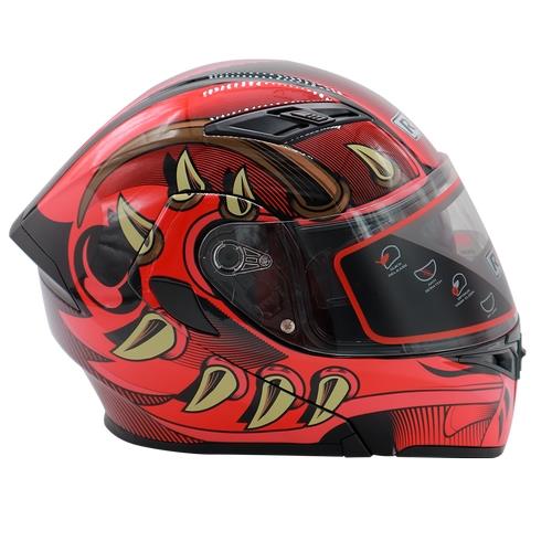 Casco Abatible R7 Racing Unscarred Spike Doble Mica DOT