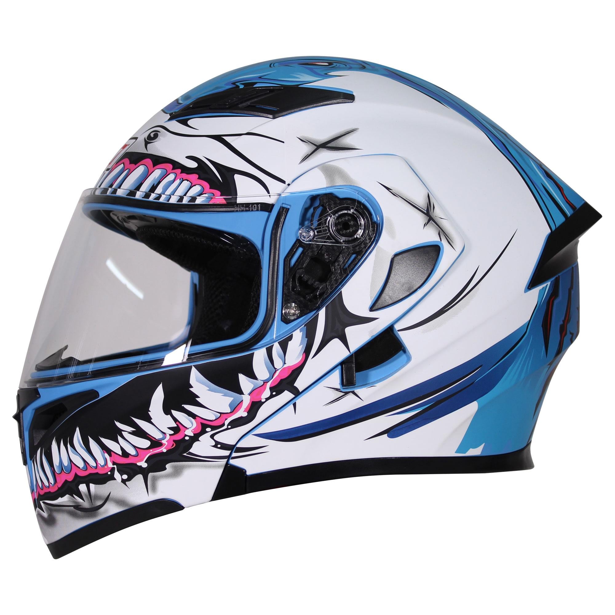 Casco Abatible R7 Racing Unscarred Tiburon Doble Mica DOT