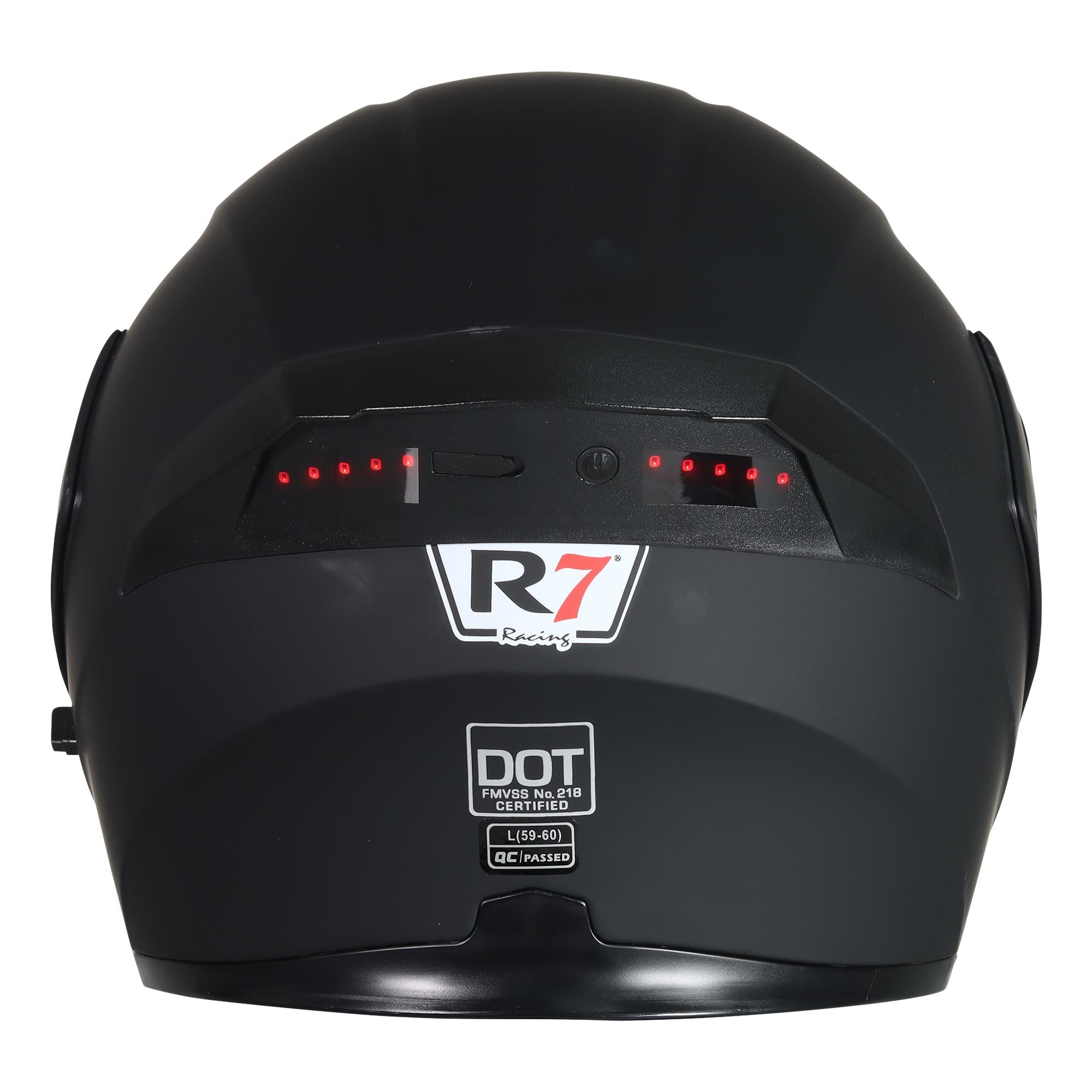 Casco Abatible R7 Racing Unscarred LED DOT Negro Mate
