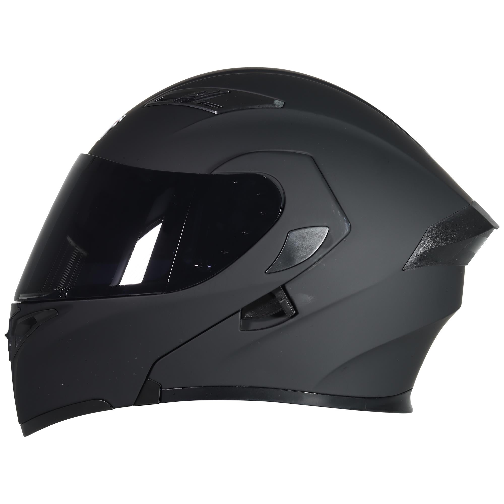 Casco Abatible R7 Racing Unscarred LED DOT Negro Mate