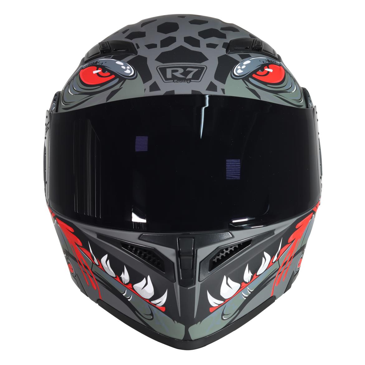 Casco Abatible R7 Racing Unscarred Piranha Doble Mica DOT