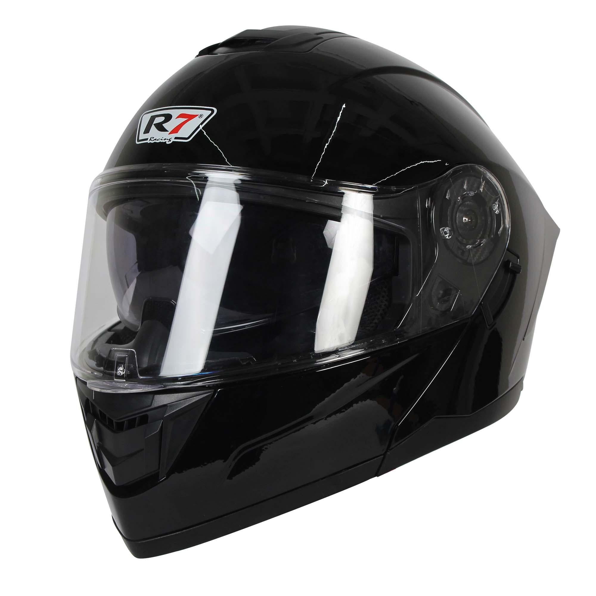 Casco Abatible R7 Racing Alfa DOT Negro Brillante