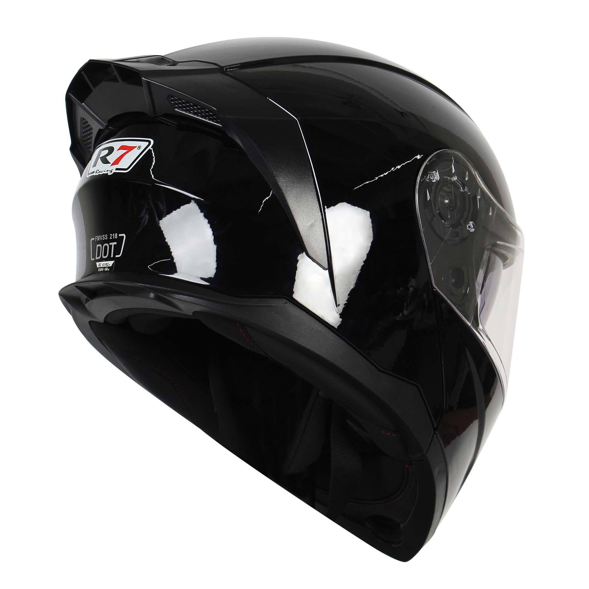 Casco Abatible R7 Racing Alfa DOT Negro Brillante