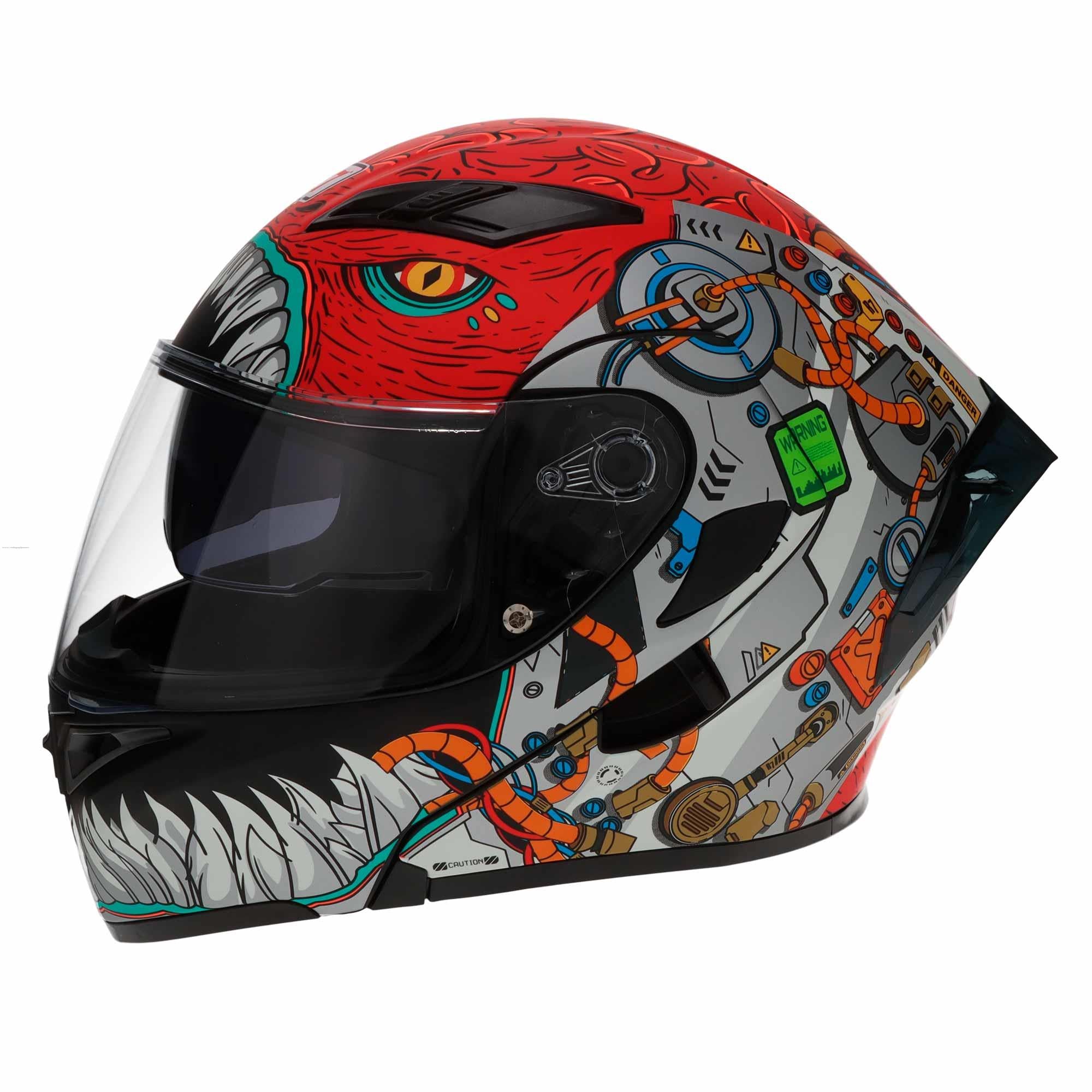 Casco Abatible R7 Racing Unscarred Robot Doble Mica DOT