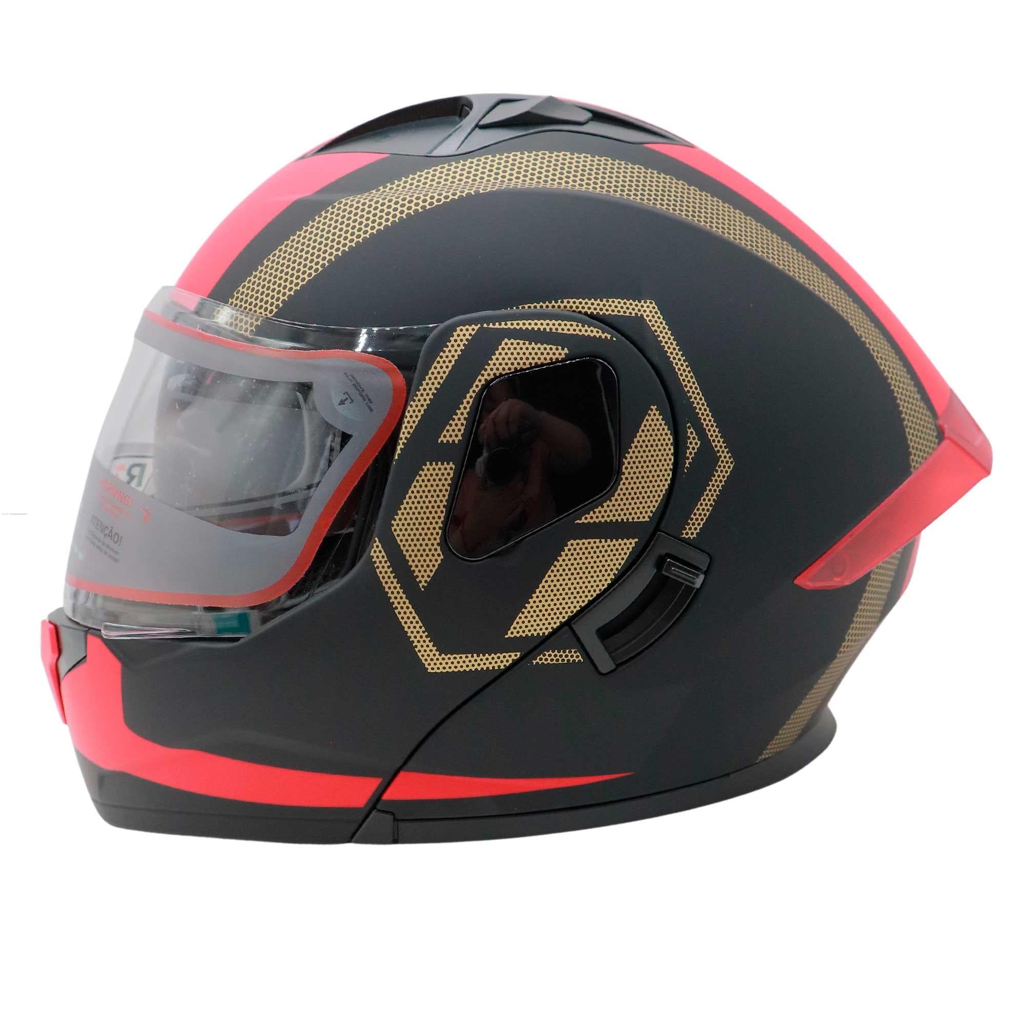 Casco Abatible R7 Racing Dynatos Factor Rojo Doble Mica DOT