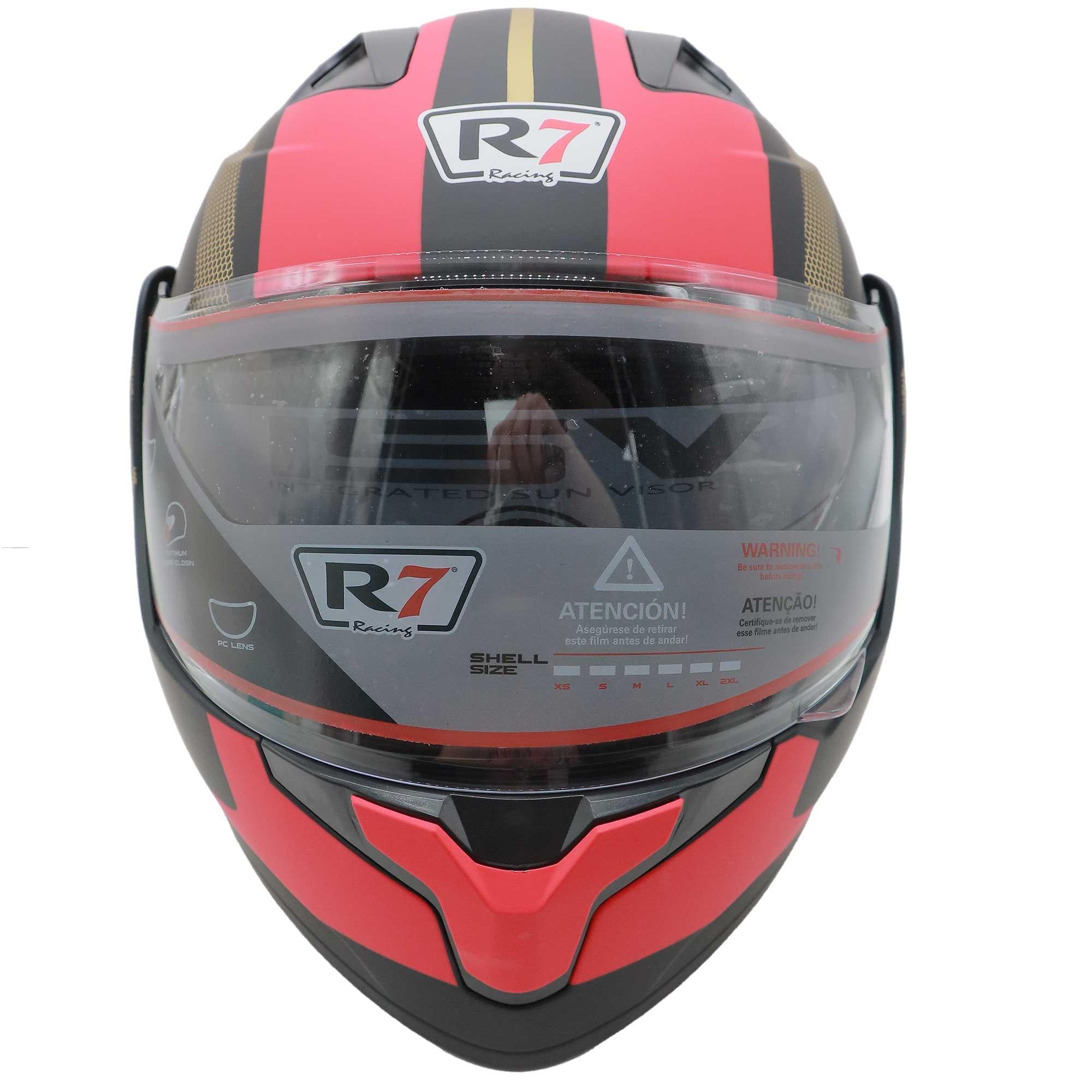 Casco Abatible R7 Racing Dynatos Factor Rojo Doble Mica DOT