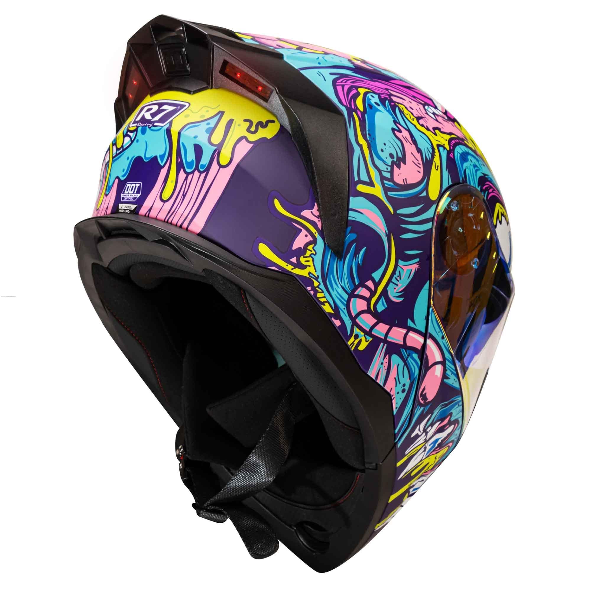 Casco Abatible R7 Racing Alfa LED DOT Brainy