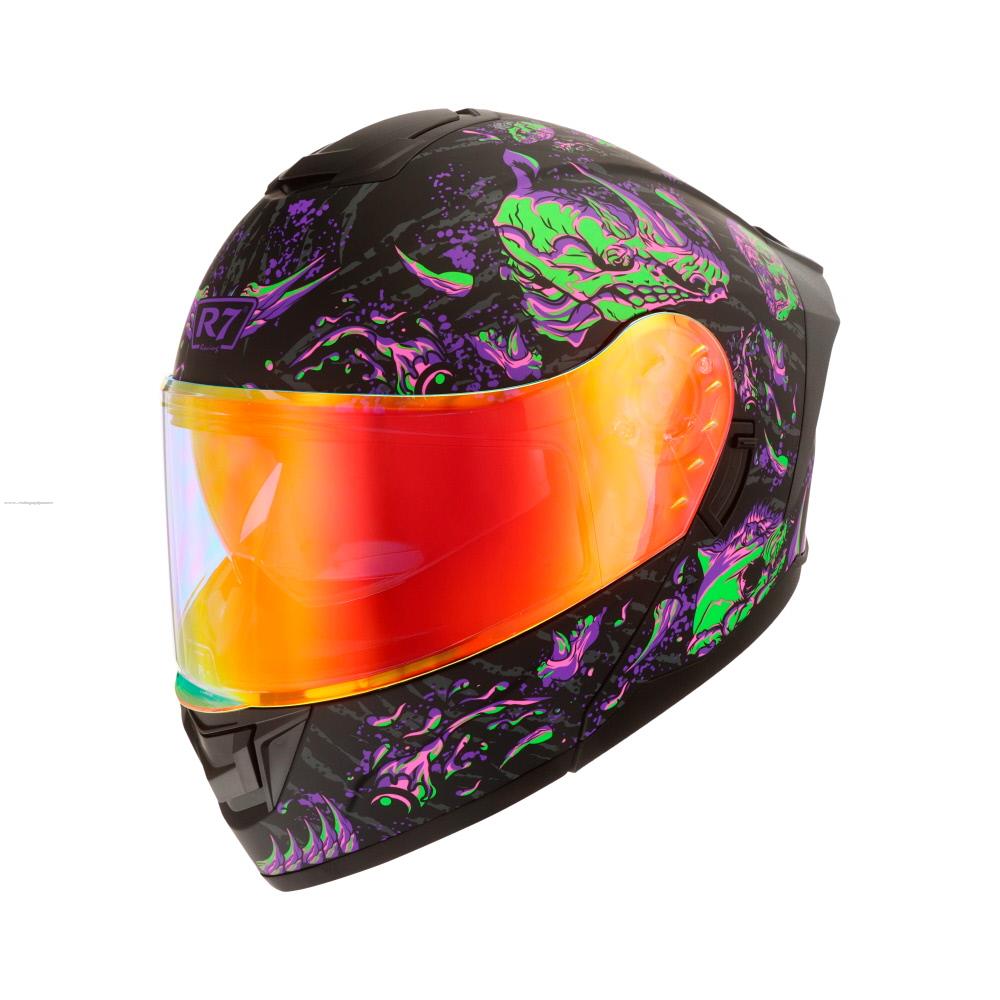 Casco Abatible R7 Racing Alfa con Luz LED  - Animal (DOT)