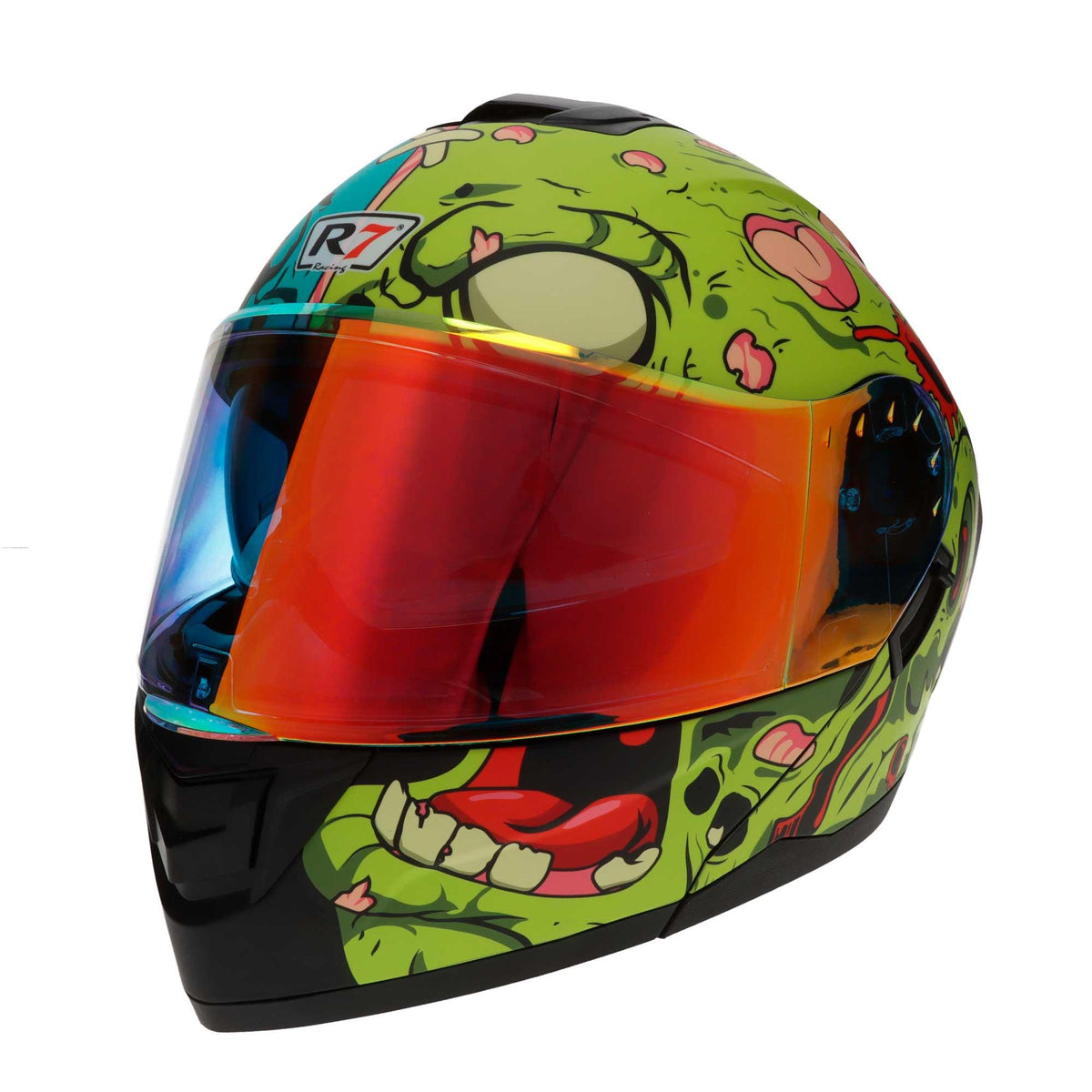 Casco Abatible R7 Racing Alfa con Luz LED  - Zombie (DOT)