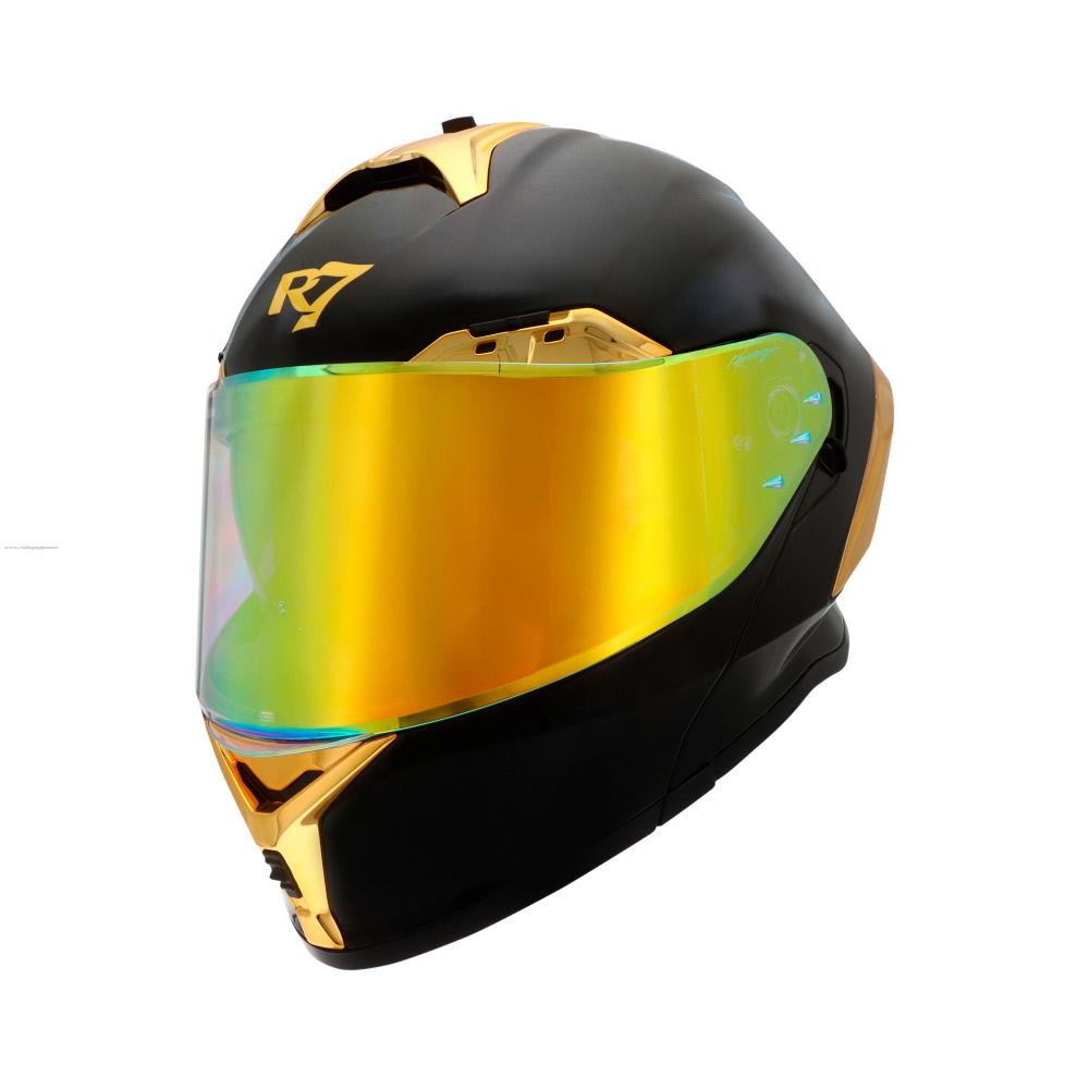 Casco Abatible R7 Racing Nova Doble Mica DOT - Dorado