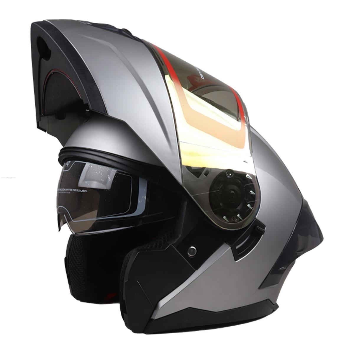 Casco Abatible R7 Racing Omega Gris Mate ABS / DOT XL