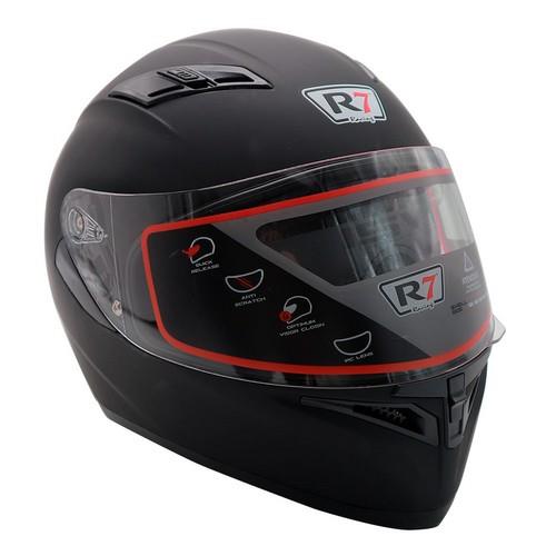 Casco Cerrado R7 Racing Painless Solid Doble Mica DOT