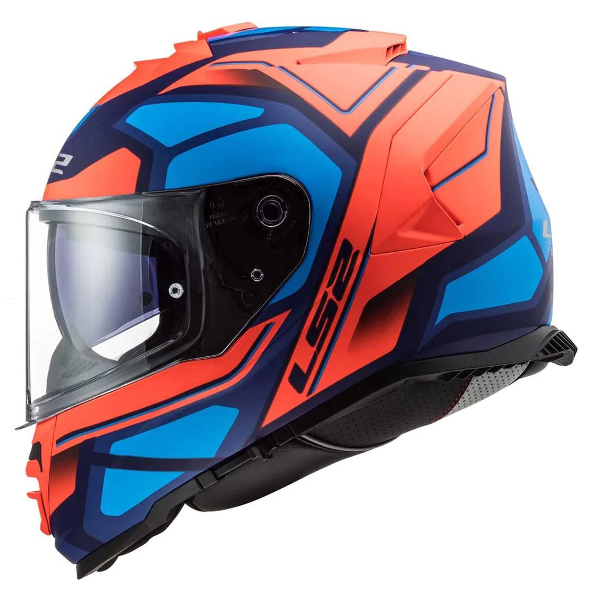 Casco Cerrado LS2 Storm II Faster Azul / Naranja Mate FF800