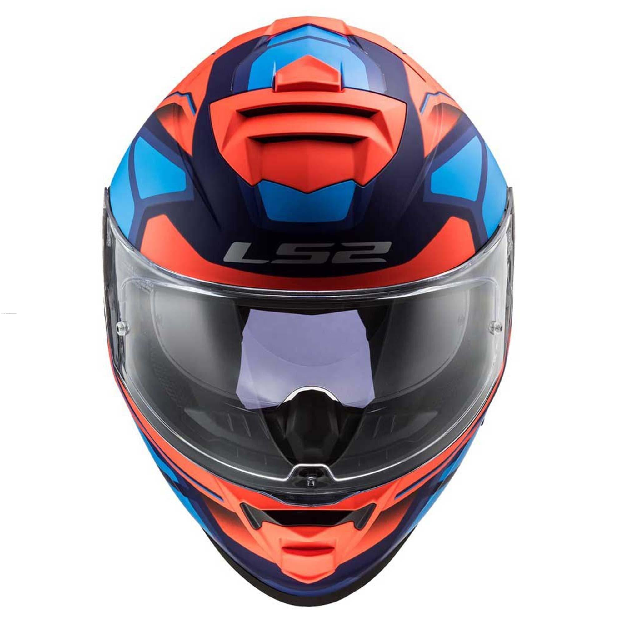 Casco Cerrado LS2 Storm II Faster Azul / Naranja Mate FF800