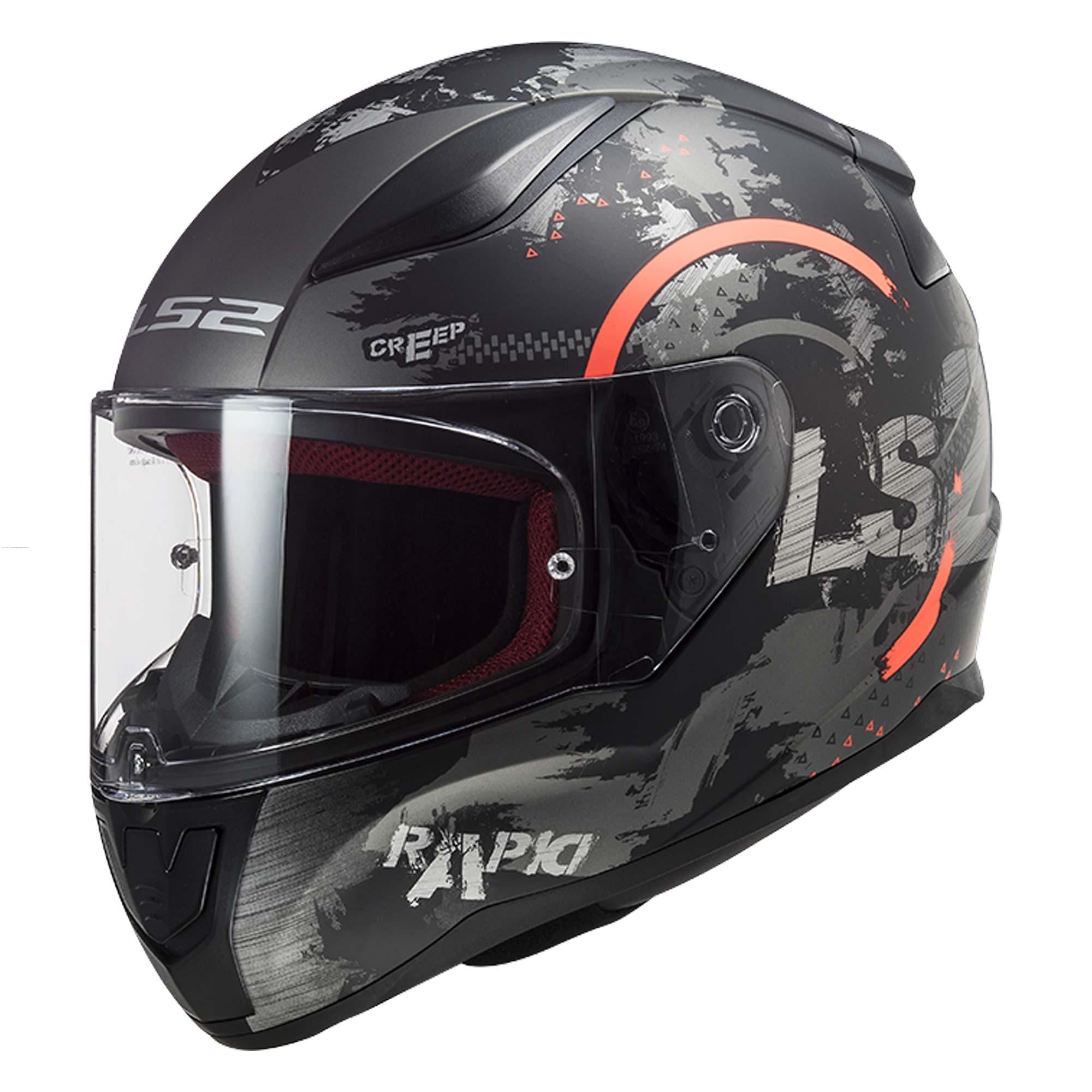 Casco Cerrado LS2 Rapid II Circle Titanium Naranja FF353