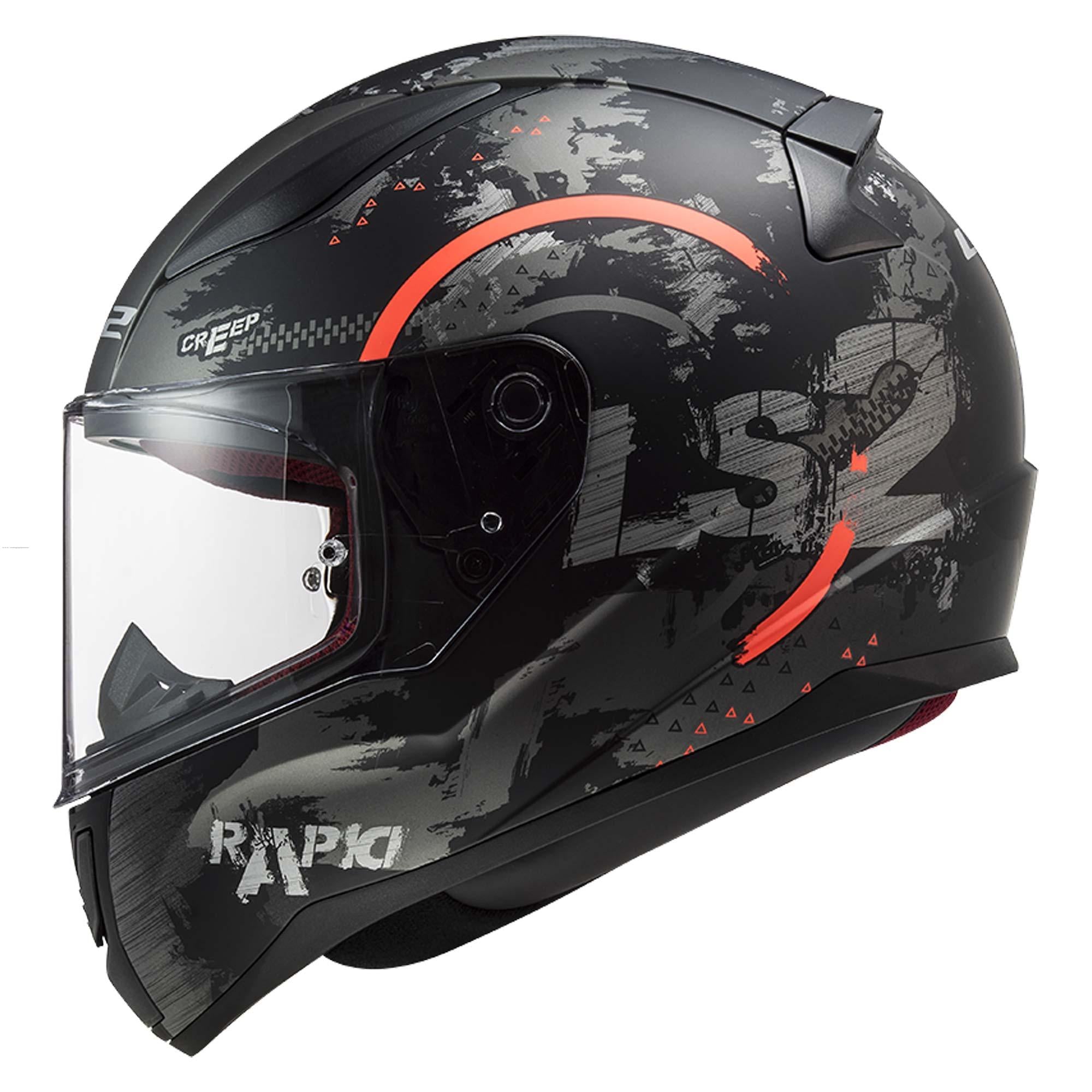 Casco Cerrado LS2 Rapid II Circle Titanium Naranja FF353