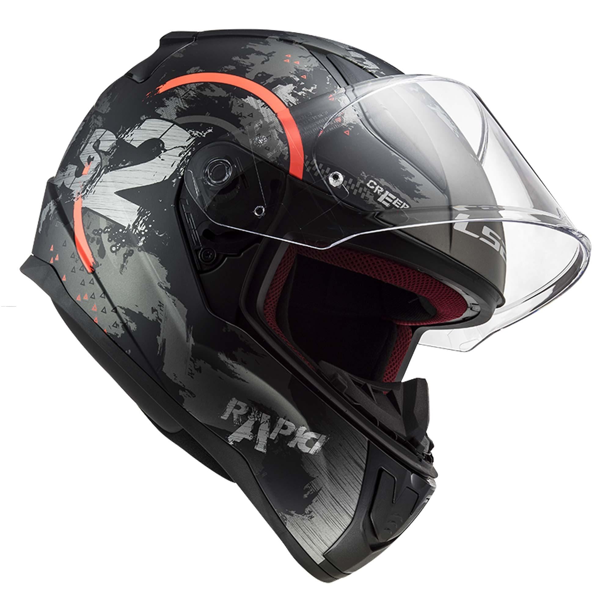 Casco Cerrado LS2 Rapid II Circle Titanium Naranja FF353