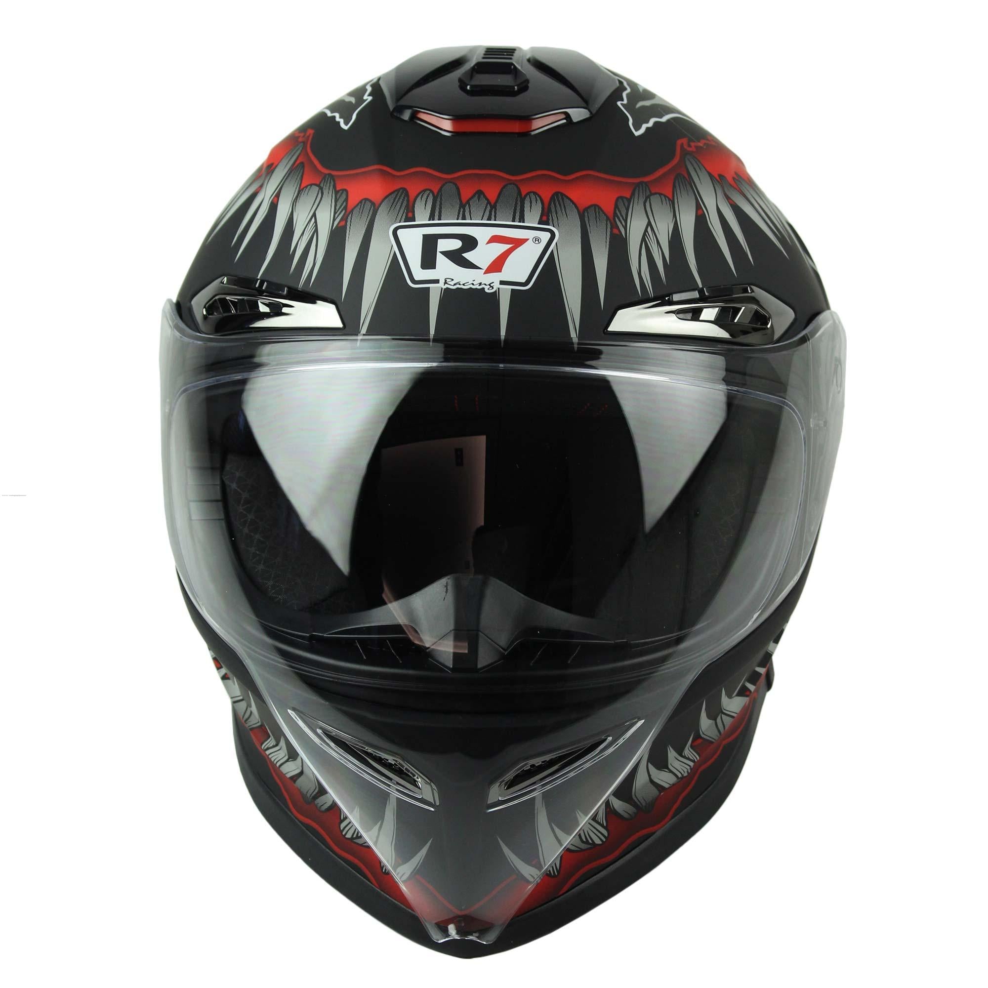 Casco Cerrado R7 Racing Arrow Colmillos Rojo Mate