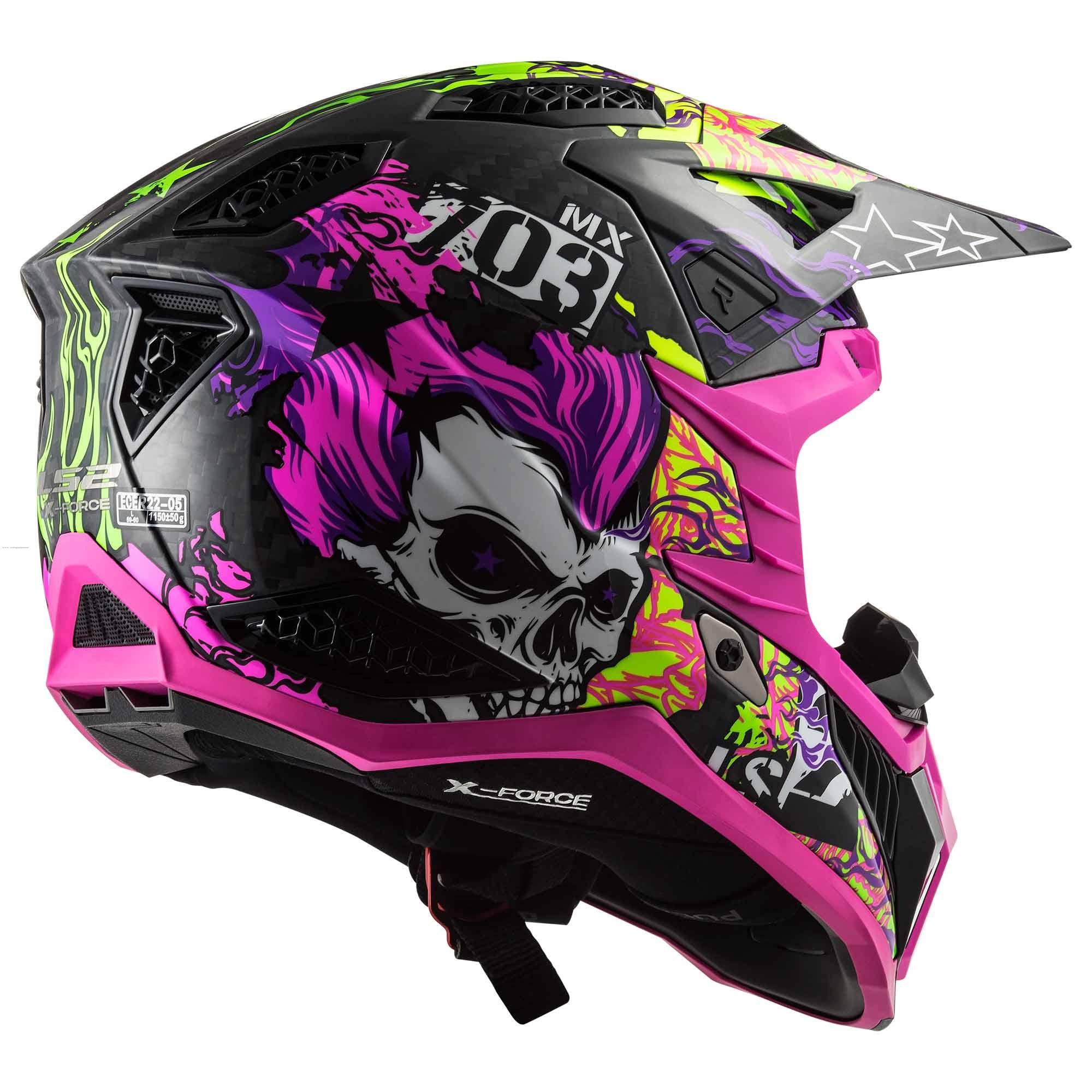 Casco Cross LS2 X-Force Fireskull Violeta MX703