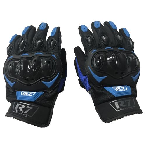 Guantes Motociclista R7 Racing Azul R7-1 con Touch & Limpiador de Mica