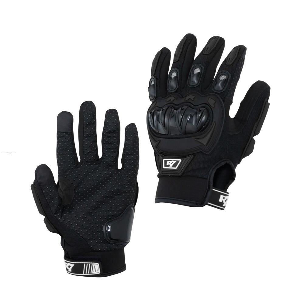 Guantes Cortos R7 Racing VEL R7-2 Touch - Negro
