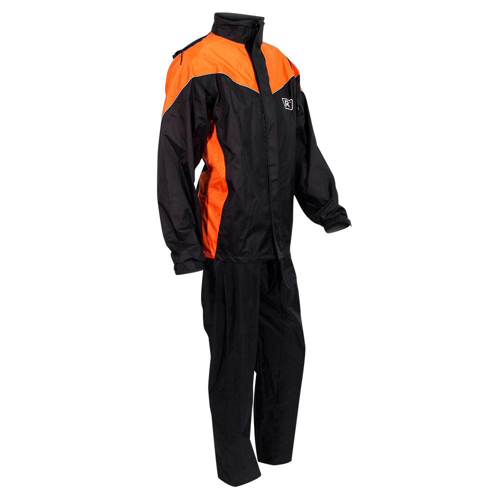 Impermeable R7 Racing Premium Negro / Naranja