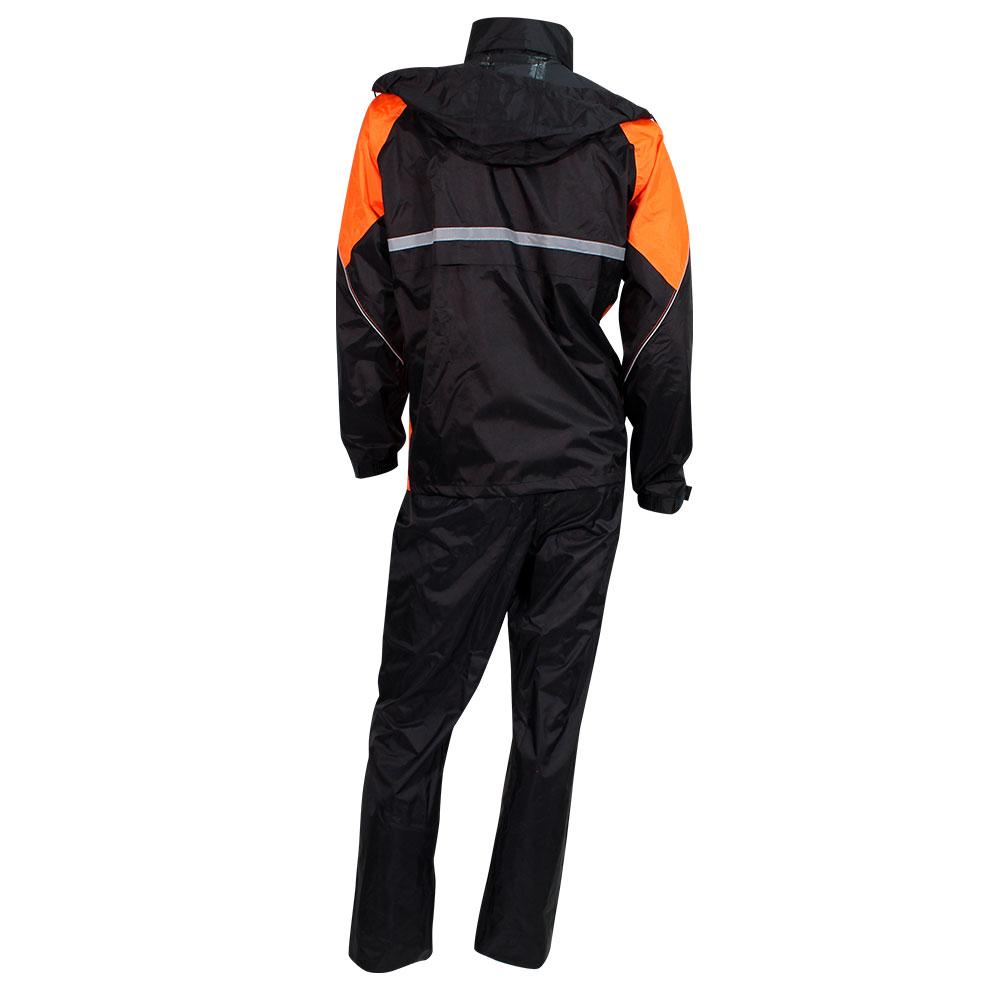 Impermeable R7 Racing Premium Negro / Naranja