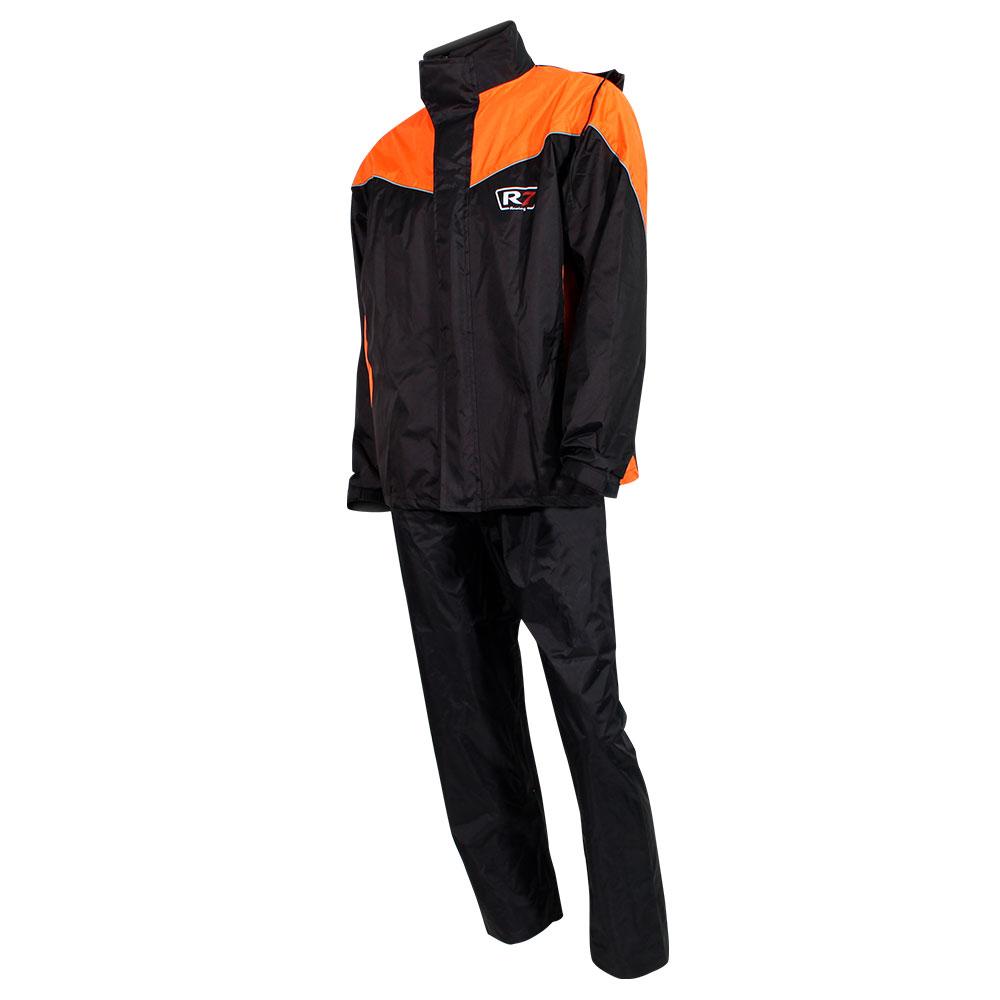 Impermeable R7 Racing Premium Negro / Naranja