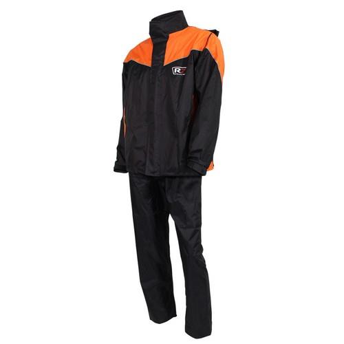 Impermeable R7 Racing Premium Negro & Naranja