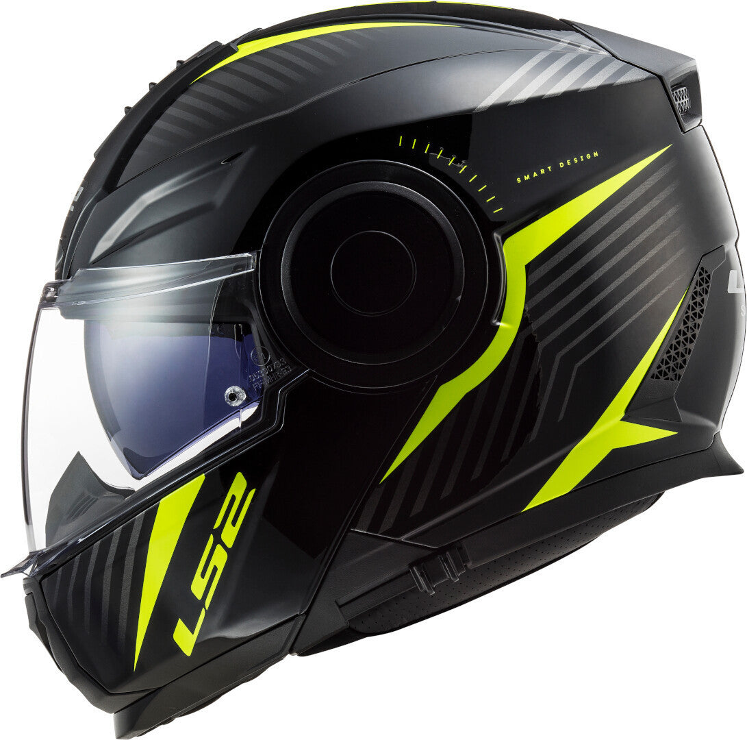 Casco Abatible LS2 Scope Skid Negro / Amarillo FF902