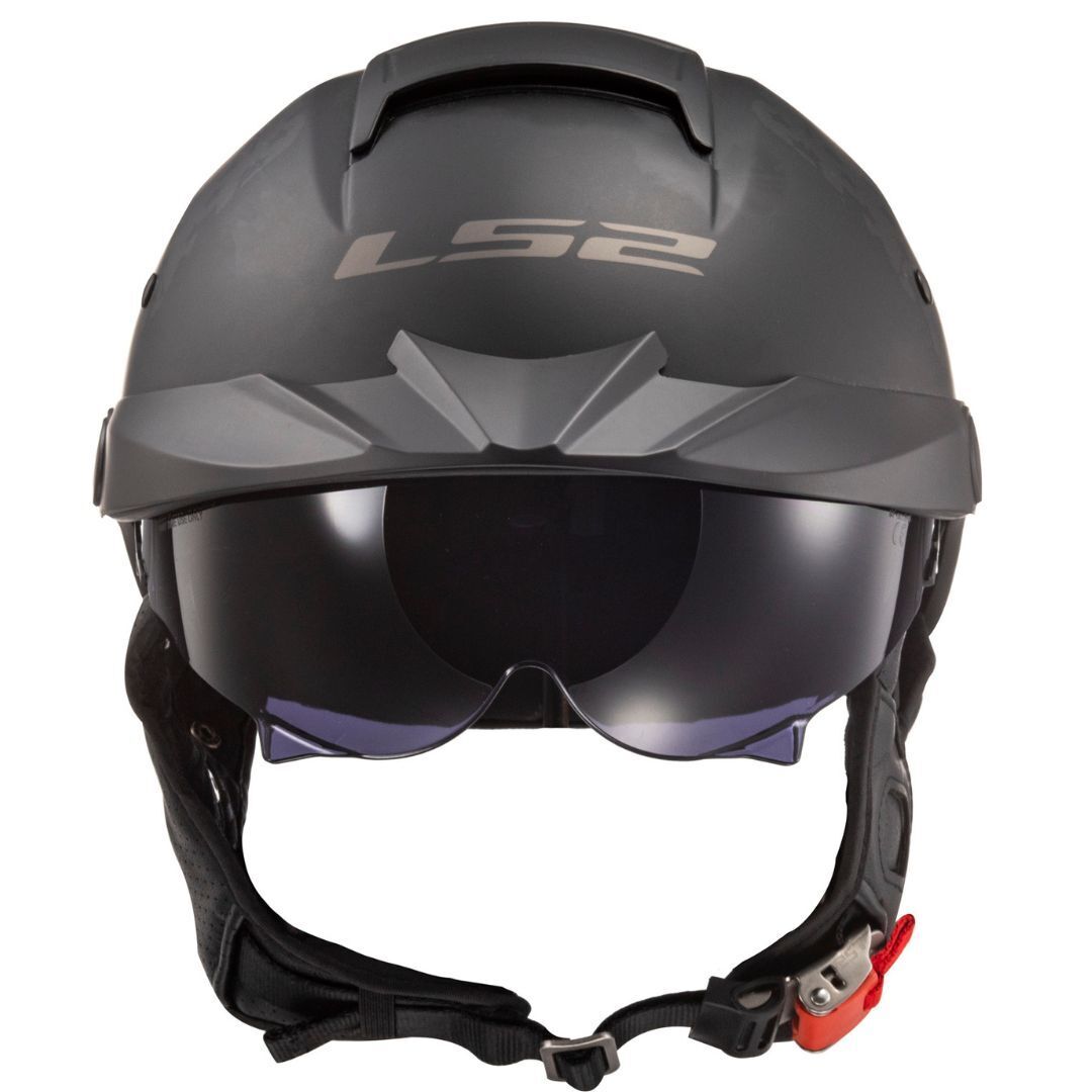 Casco Abierto LS2 Rebellion Negro Mate HH590