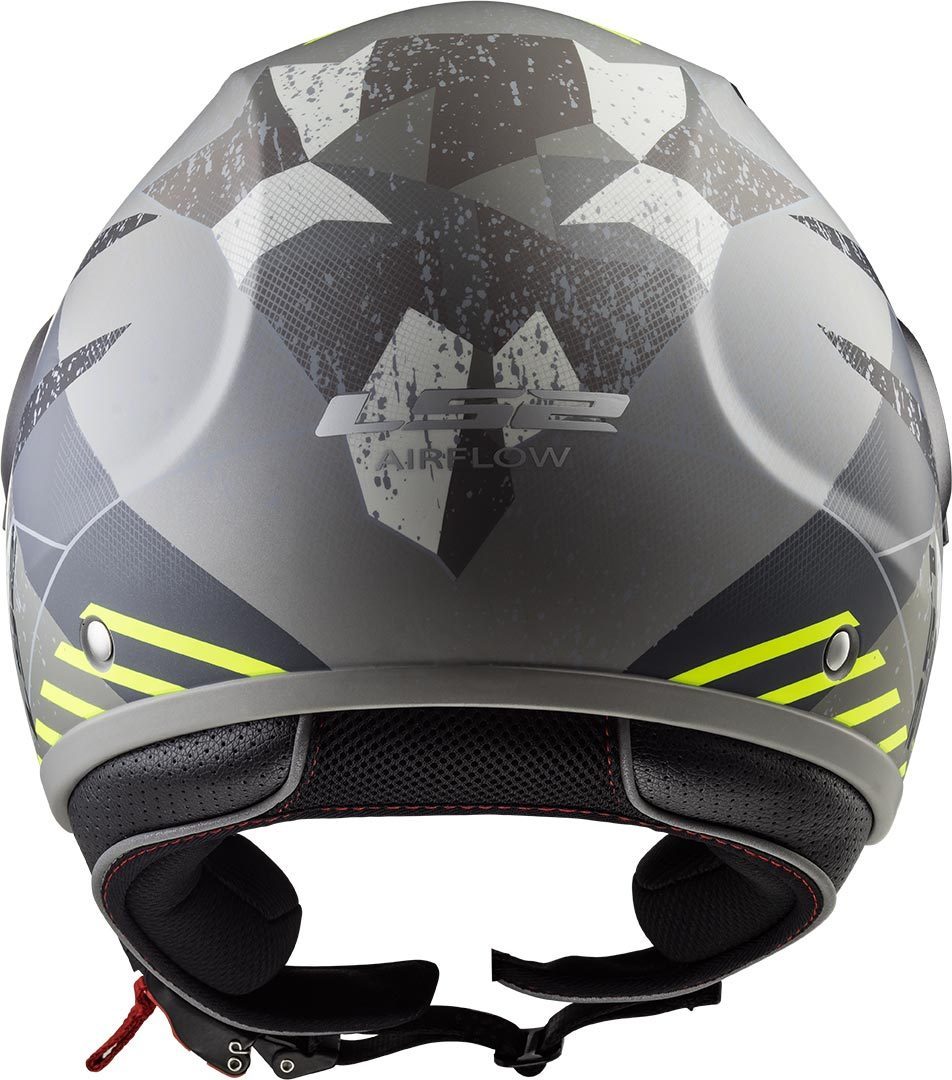 Casco Abierto LS2 Airflow Camo Titanium Mate Amarillo OF562