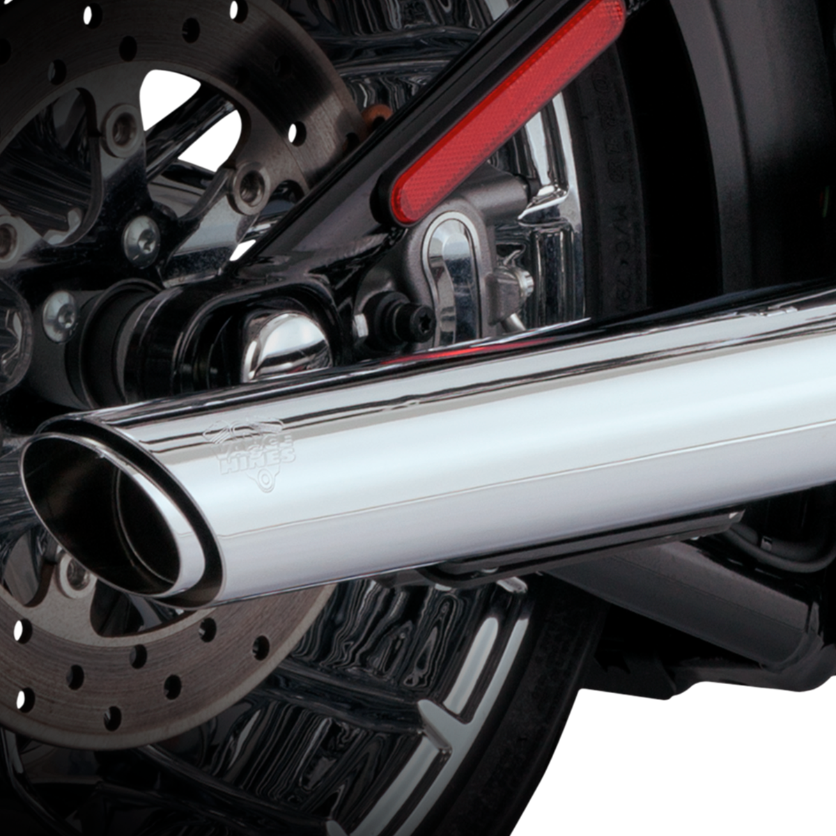 Escape Vance & Hines Twin Slash 3″ Slip Ons Cromo para Harley Davidson '07-'17 Softail (Colas)