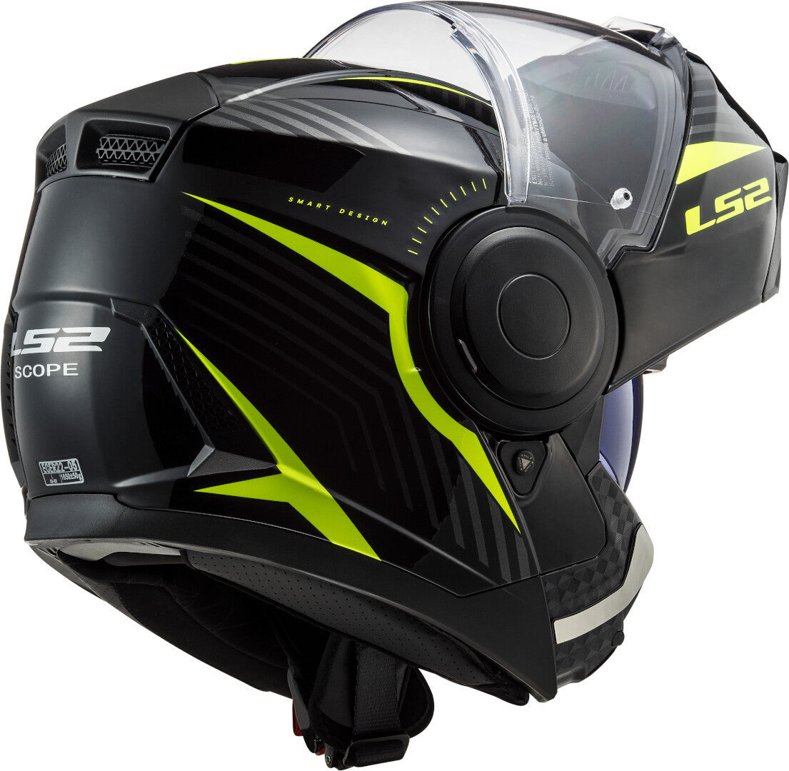 Casco Abatible LS2 Scope Skid Negro / Amarillo FF902