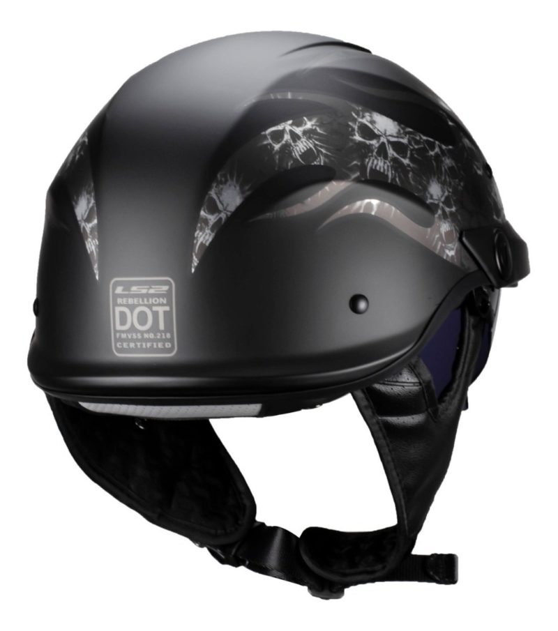 Casco Abierto LS2 Rebellion Bones Negro Mate HH590