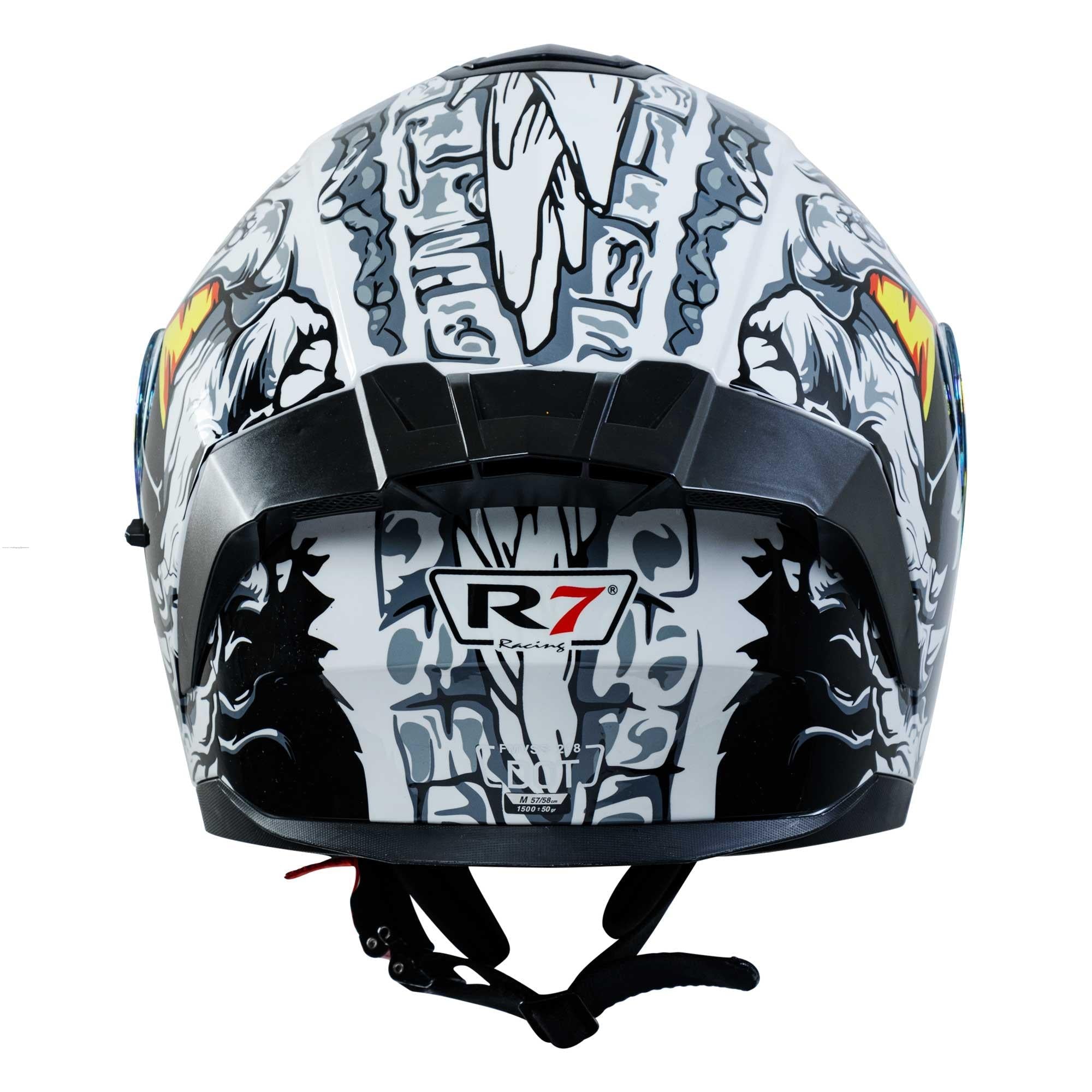 Casco Abatible R7 Racing Alfa Doble Mica DOT White Wild