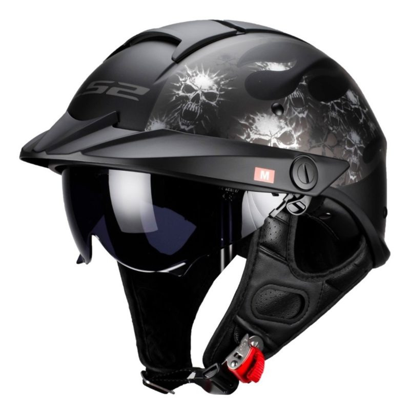 Casco Abierto LS2 Rebellion Bones Negro Mate HH590