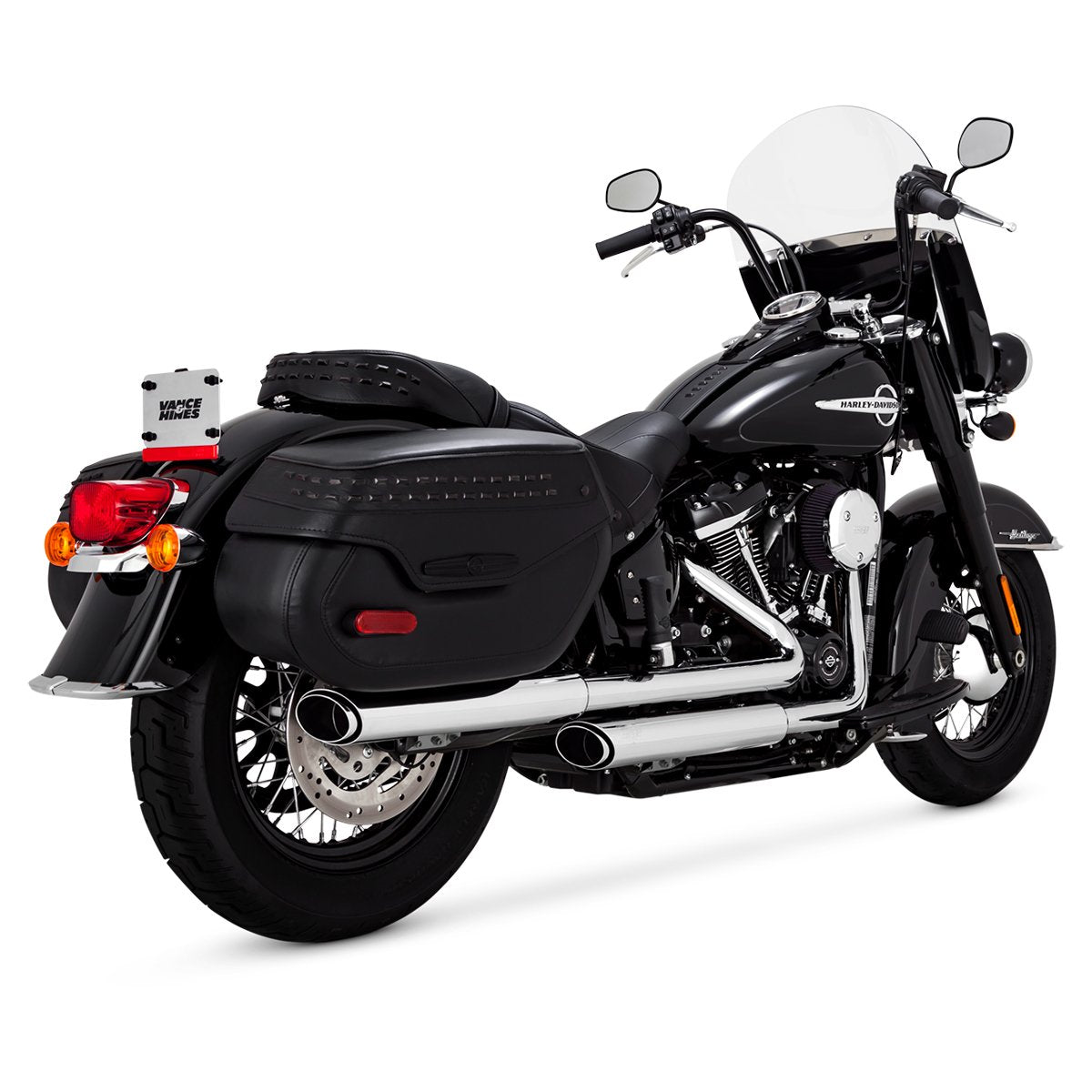 Escape Vance & Hines Twin Slash 3″ Slip Ons para Harley Davidson '18-'24 Softail Heritage Classic / Hydra-Glide Revival / Deluxe (Colas)