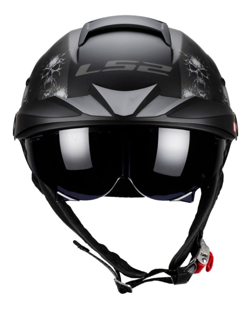 Casco Abierto LS2 Rebellion Bones Negro Mate HH590