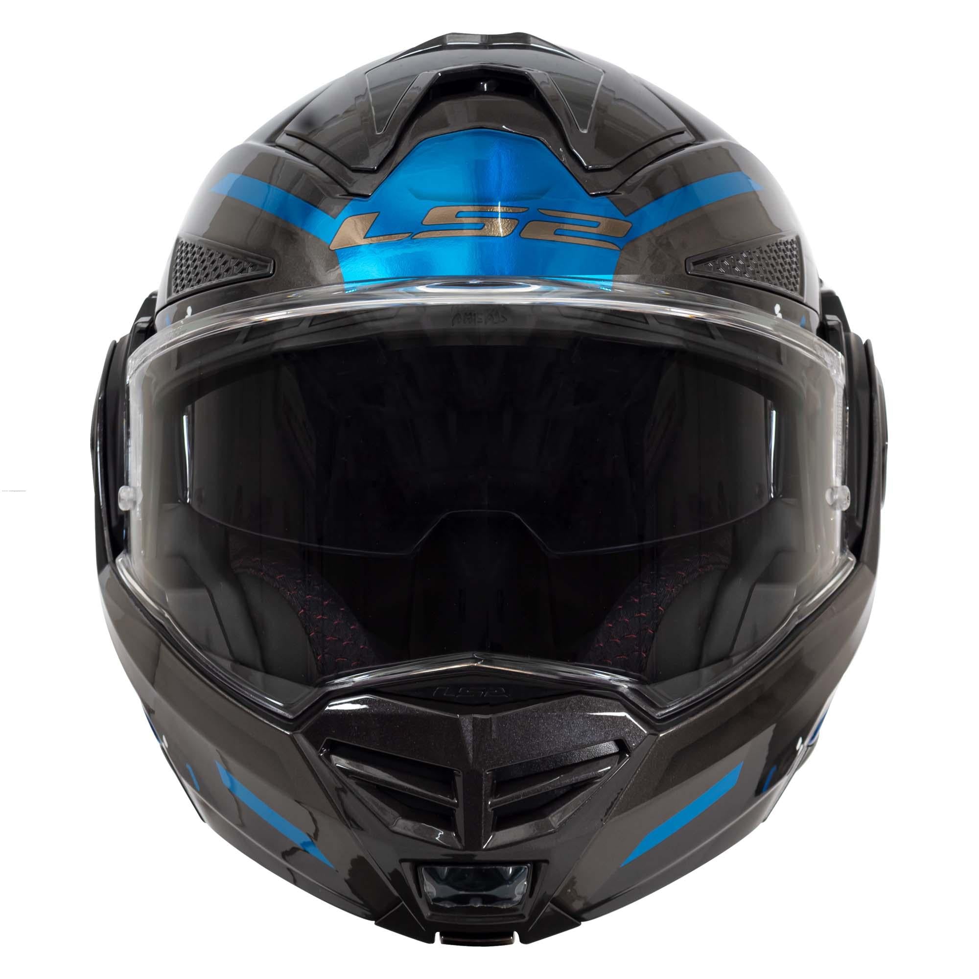 Casco Abatible LS2 Advant X Spectrum Negro Titanium Azul FF901