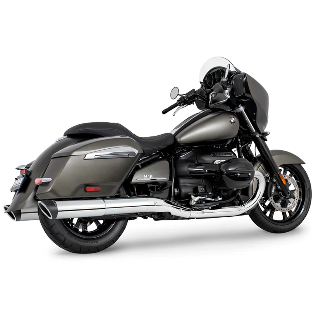 Escape Freedom Performance 4.5″ Slip Ons Cromo Slash Sculpted Black para BMW '21-'24 R18 Bagger B / Transcontinental (Colas)