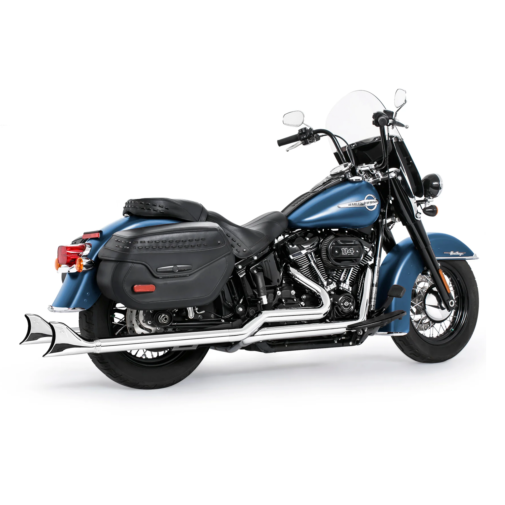 Escape Freedom Performance 2.5″ Tuck & Under True Duals Cromo para Harley Davidson '18-'24 Softail Slim / Low Rider / Street Bob / Heritage / Deluxe / Sport Glide (Sistema Completo)