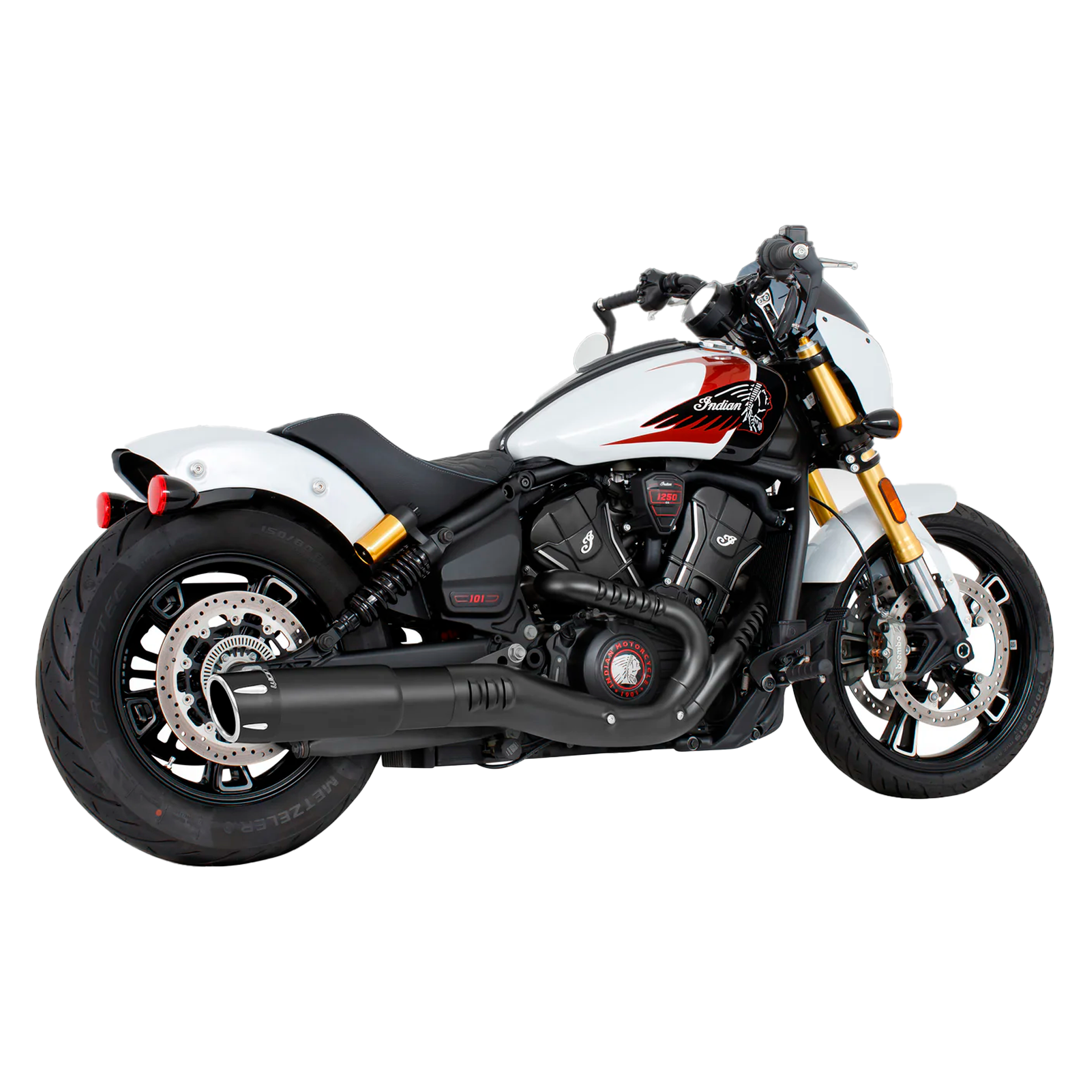 Escape Freedom Performance 4.5″ 2-STEP Slip On para Indian 2025 Scout (Cola)