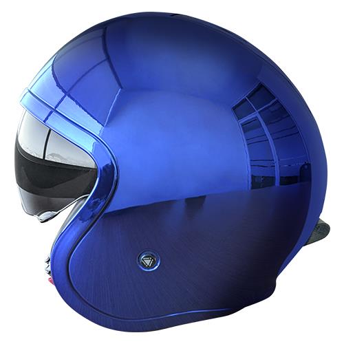 Casco Abierto LS2 Spitfire Solid Azul / Cromo OF599