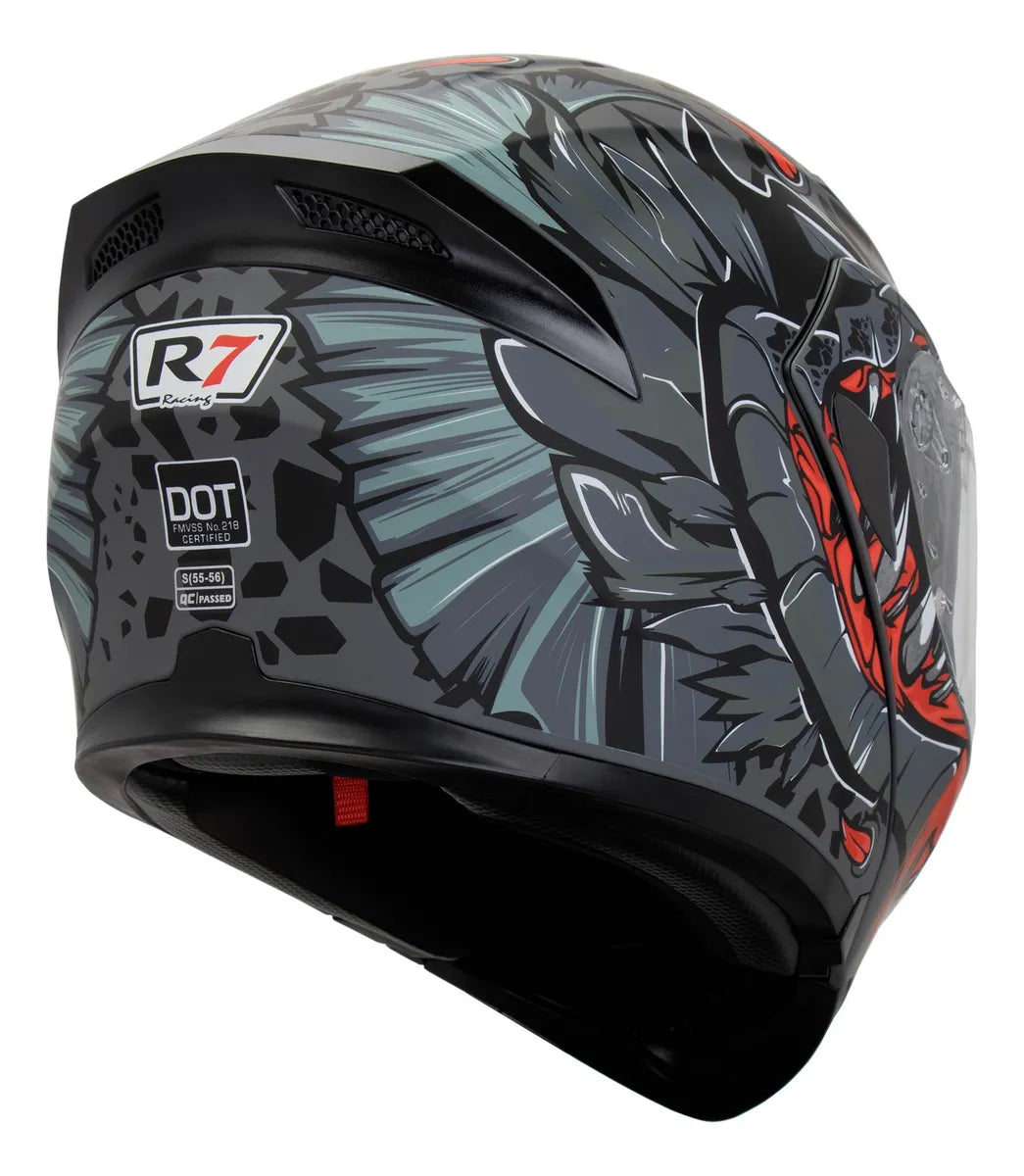 Casco Abatible R7 Racing Unscarred Piranha DOT