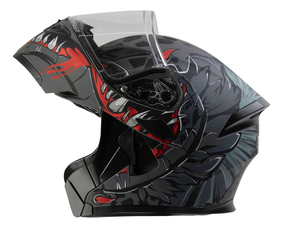 Casco Abatible R7 Racing Unscarred Piranha DOT